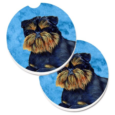 Carolines Treasures Blue Brussels Griffon Set of 2 Cup Holder Car Coaster LH9388BUCARC